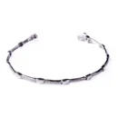Pulsera Oro Blanco 18kt con Tramos de Brillo y Brillantes