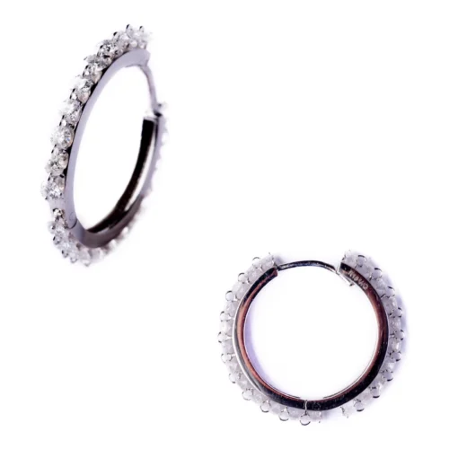 Criolla Oro Blanco 18kt con Brillantes Taladrados