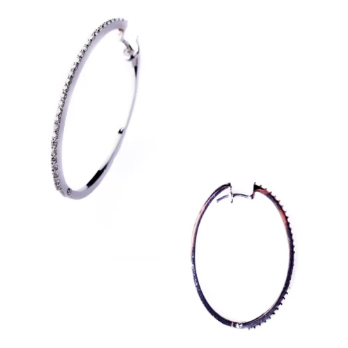 Criolla Oro Blanco 18kt Oval con Brillantes