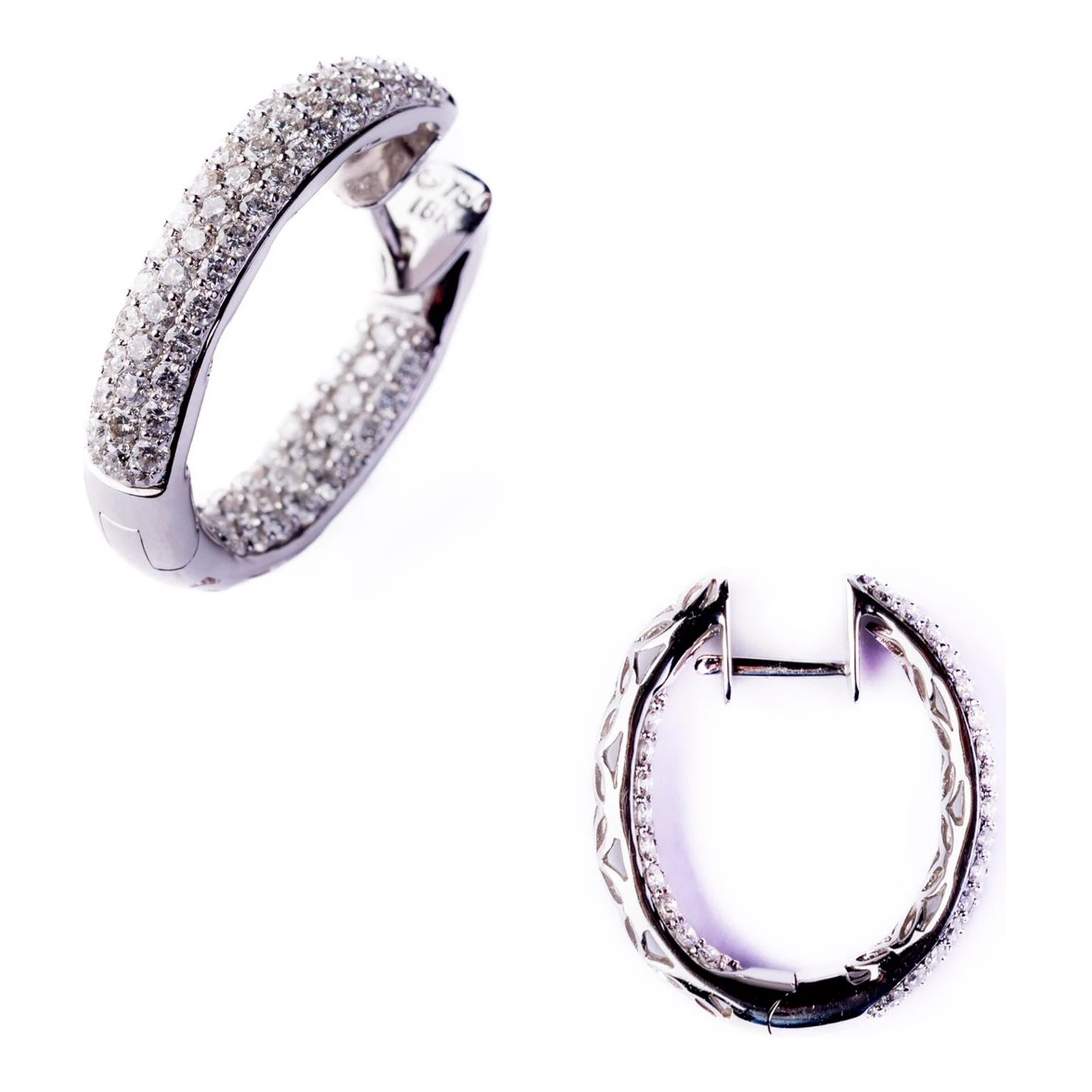 Criollas Oro Blanco 18kt con Brillantes