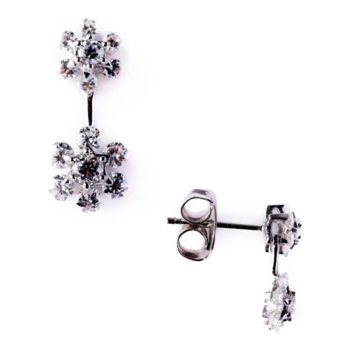 Pendiente Oro Blanco 18kt Roseton