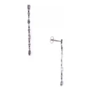 Pendiente Oro Blanco 18kt Largos con Brillantes