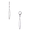 Pendiente Oro Blanco 18kt Colgante Oval