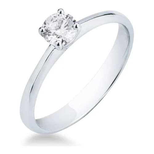Solitario Oro Blanco con brillante 0.50ct
