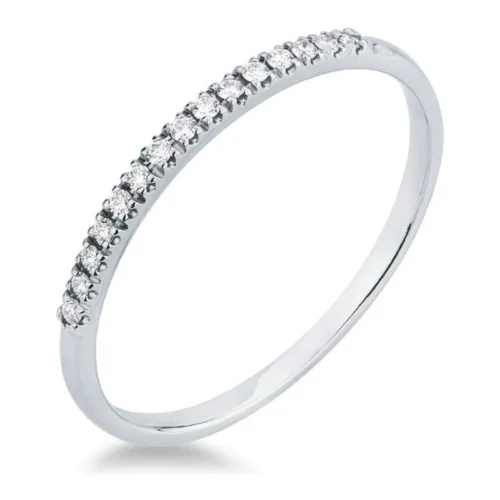 Media alianza Oro blanco con brillantes · Ref. 2