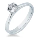 Solitario Oro Blanco con brillante en 4 garras 0.60ct