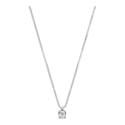 Gargantilla Oro Blanco + Brillante 0,05 ct