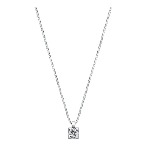 Gargantilla Oro Blanco + Brillante 0.14ct