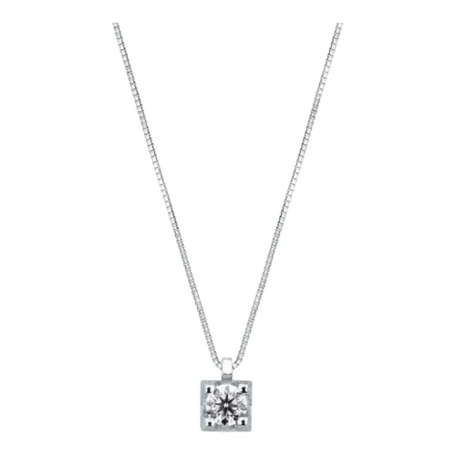 Gargantilla Oro Blanco con brillante 0.25ct