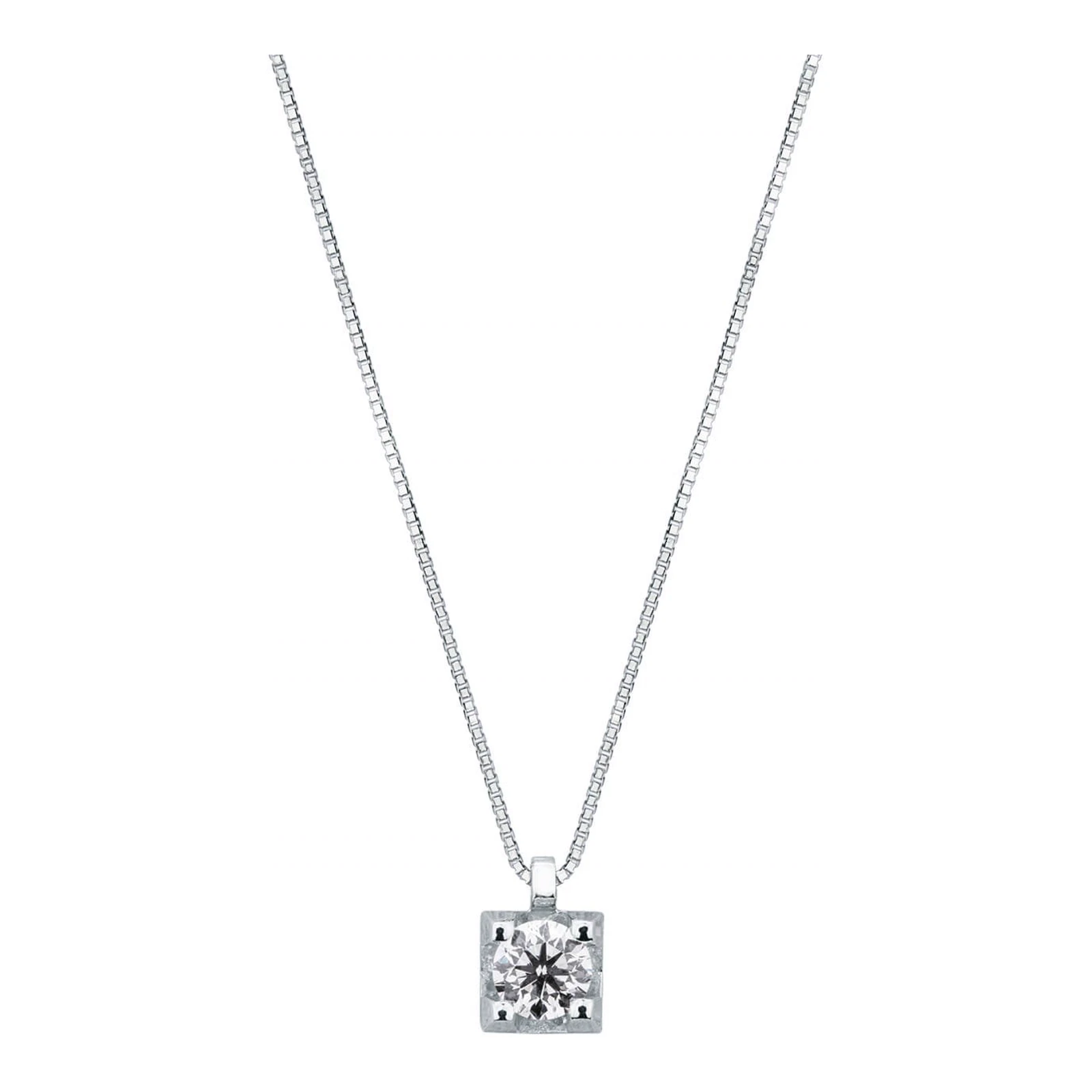 Gargantilla Oro Blanco con brillante 0.25ct