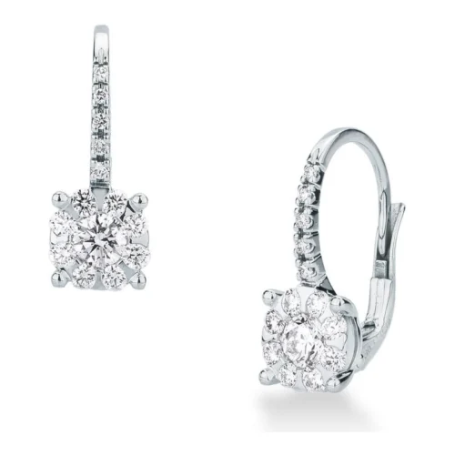 Pendiente Oro Blanco ballesta con Brillantes 0,71CT