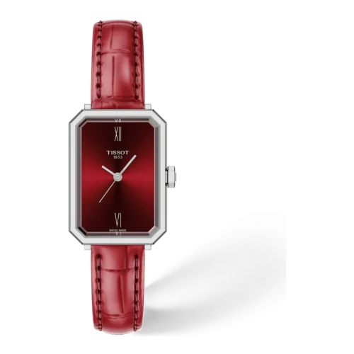 Tissot SRV 30mm · Esfera rojo · correa cuero